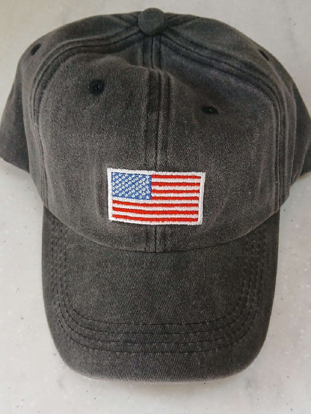 FINAL PRICE! Classic Gray Baseball Cap with American Flag
